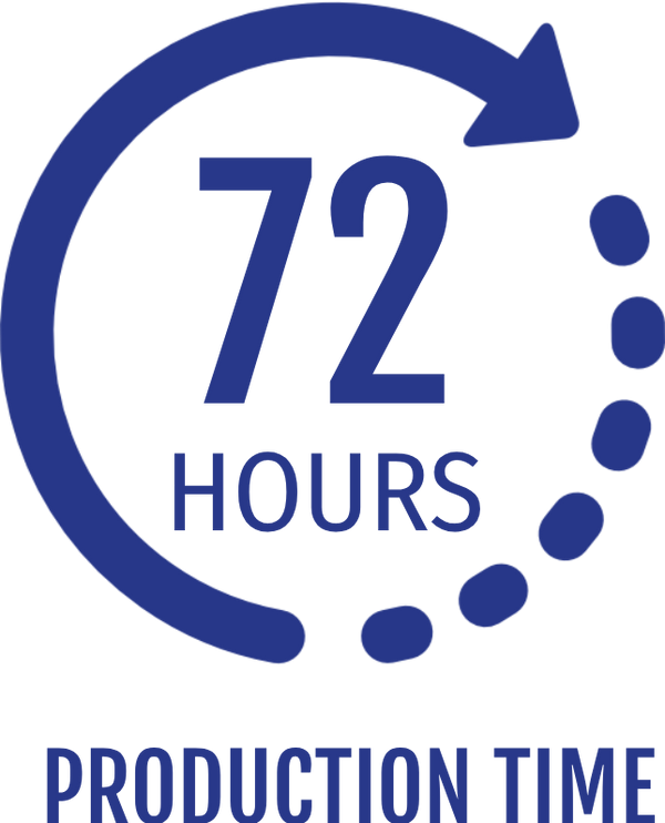 72 hour Production Time Logo